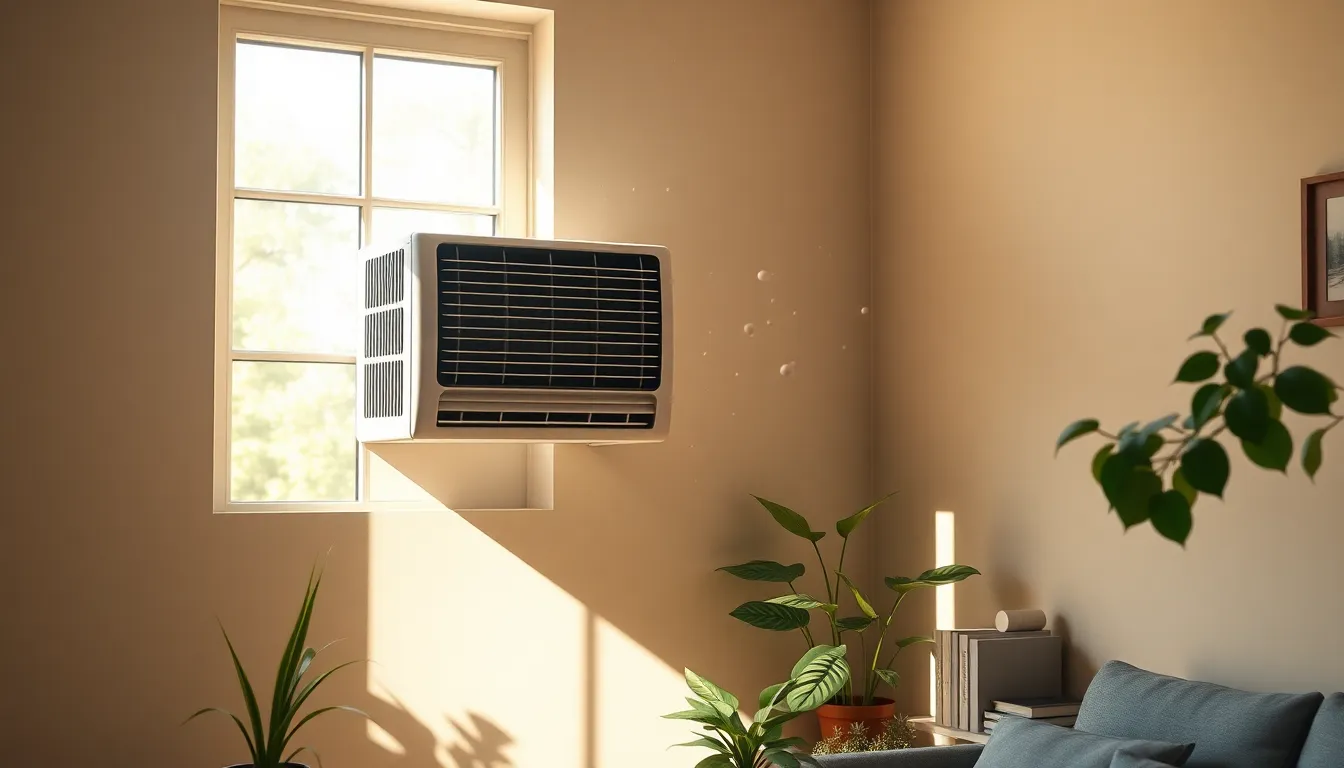 다양한 에어컨 종류가 있는 깔끔한 원룸 인테리어 이미지